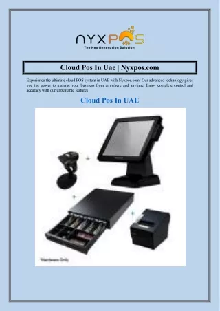 Cloud Pos In Uae  Nyxpos