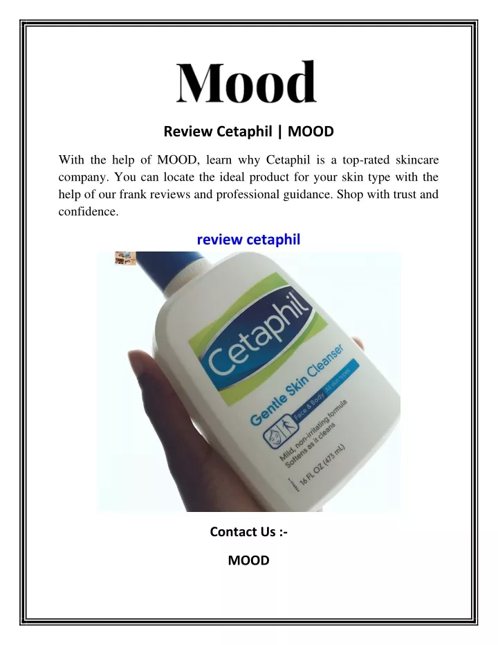 review cetaphil mood