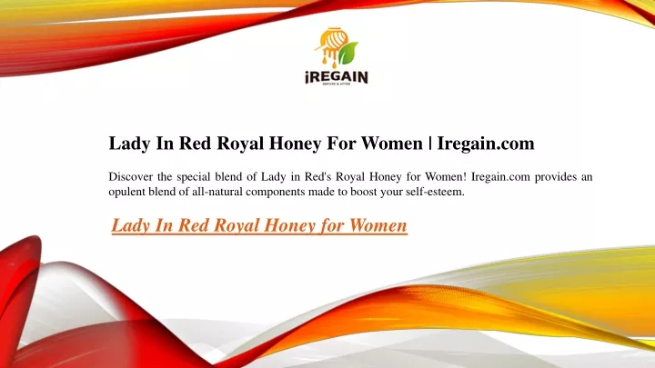 lady in red royal honey for women iregain