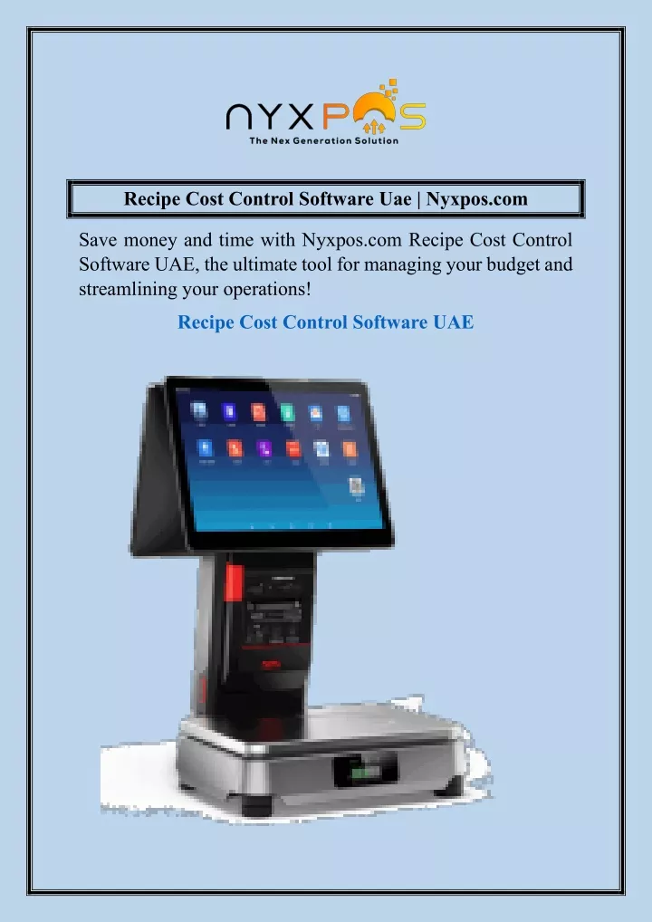 recipe cost control software uae nyxpos com