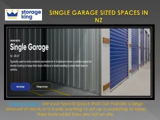 Single Garage Sized Spaces in NZ PPT