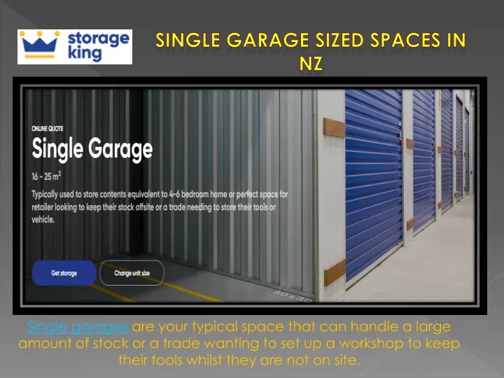 single garage sized spaces in nz