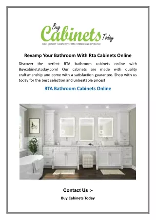 Revamp Your Bathroom With Rta Cabinets Online