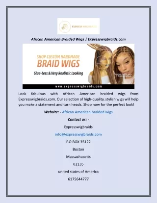 African American Braided Wigs  Expresswigbraids.com