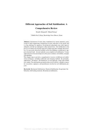 different approaches of soil stabilization a