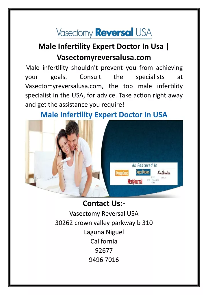 male infertility expert doctor