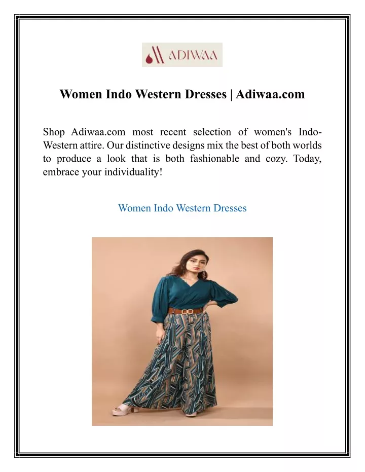 women indo western dresses adiwaa com