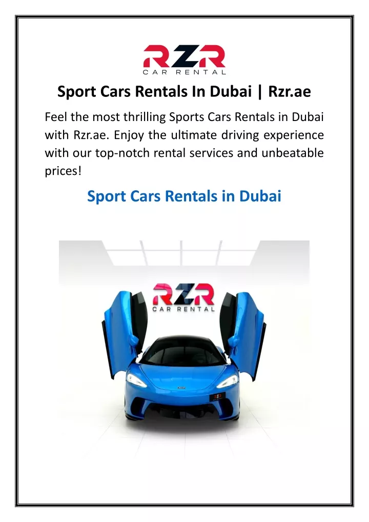 sport cars rentals in dubai rzr ae