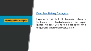 Deep Sea Fishing Cartagena | Bombatours.com