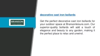 Decorative Cast Iron Bollards | Bransonleisure.com