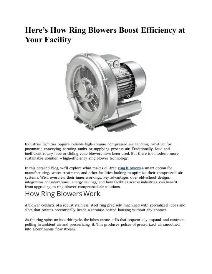 here s how ring blowers boost efficiency at your