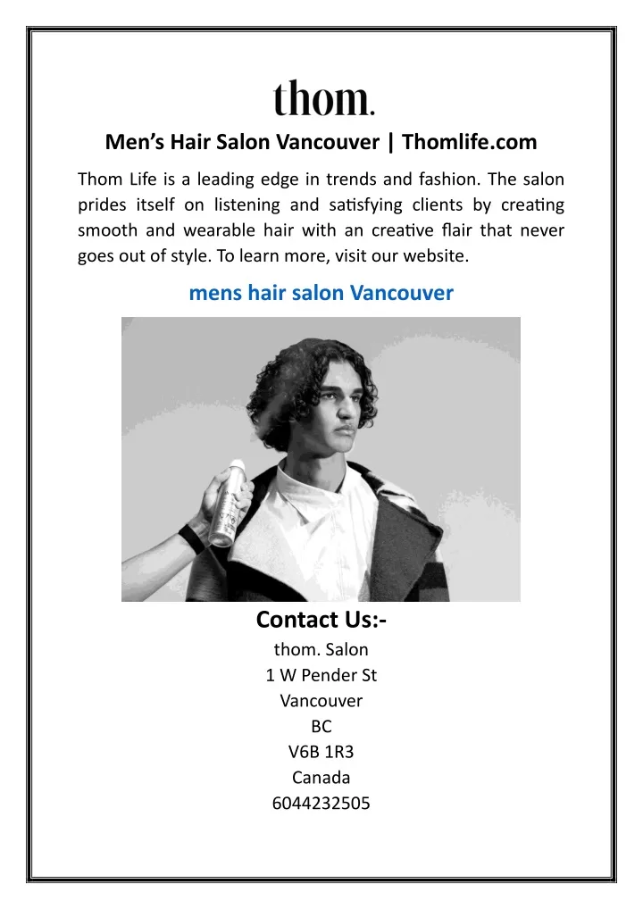 men s hair salon vancouver thomlife com