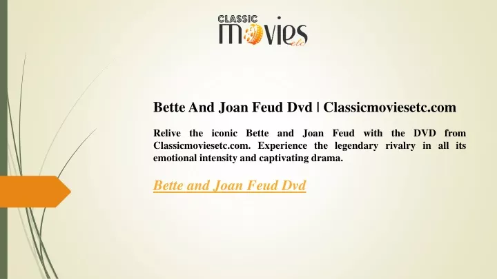 bette and joan feud dvd classicmoviesetc