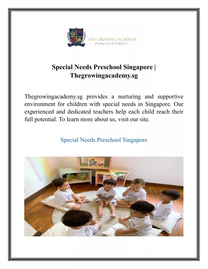 special needs preschool singapore