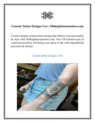 Custom Tattoo Designs Usa  Midnightmoontattoo