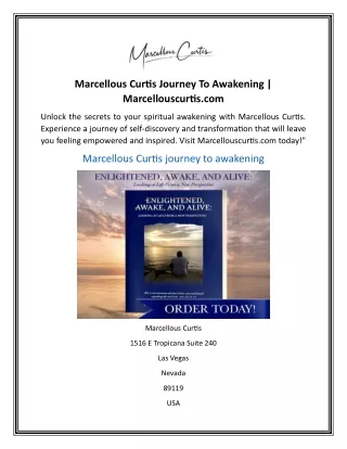 Marcellous Curtis Journey To Awakening  Marcellouscurtis.com