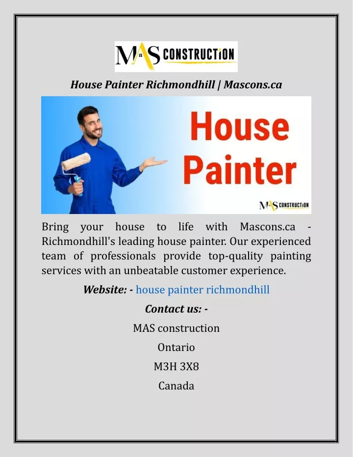 house painter richmondhill mascons ca