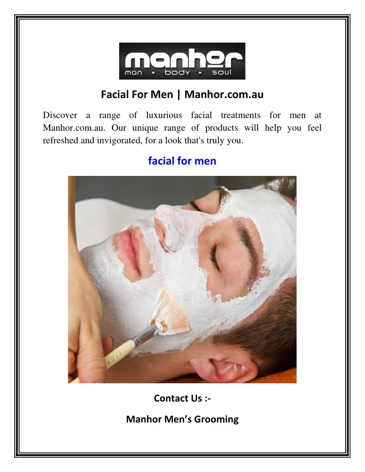 facial for men manhor com au