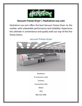 vacuum freeze dryer hashatron usa com