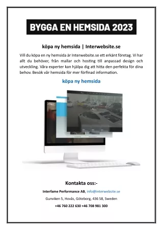 köpa ny hemsida  Interwebsite.se