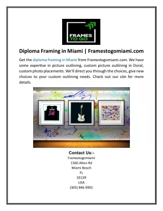 Diploma Framing in Miami