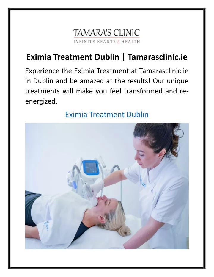 eximia treatment dublin tamarasclinic ie
