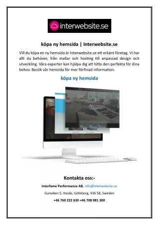 köpa ny hemsida- Interwebsite.se