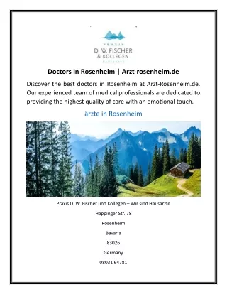 Doctors In Rosenheim  Arzt-rosenheim.de