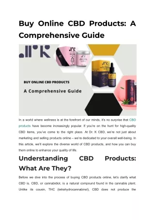 Buy Online CBD Products_ A Comprehensive Guide