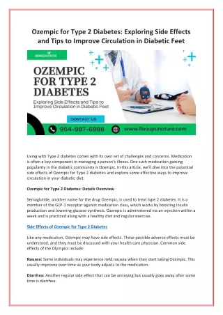 Ozempic for Type 2 Diabetes Exploring Side Effects and Tips to Improve Circulation in Diabetic Feet - PDF