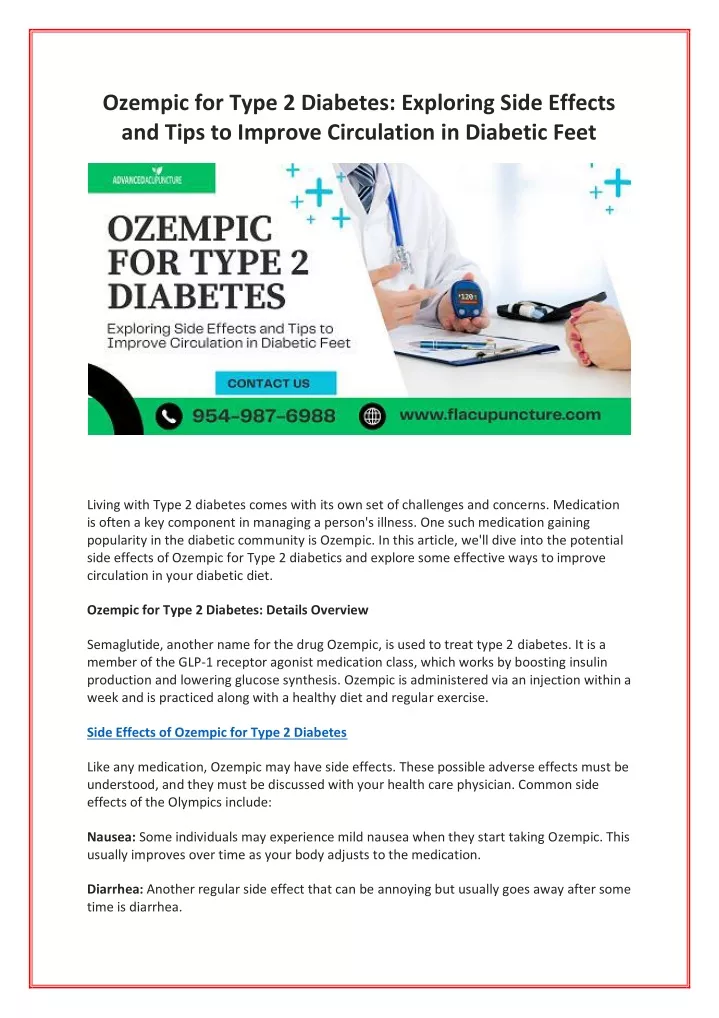 ozempic for type 2 diabetes exploring side