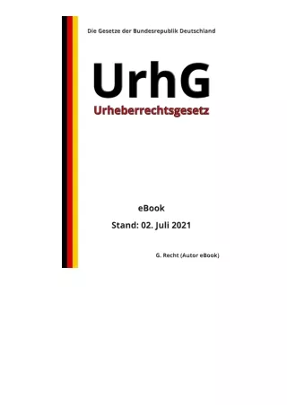 Download Pdf Urheberrechtsgesetz Urhg 4 Auflage 2021 German Edition Unlimited