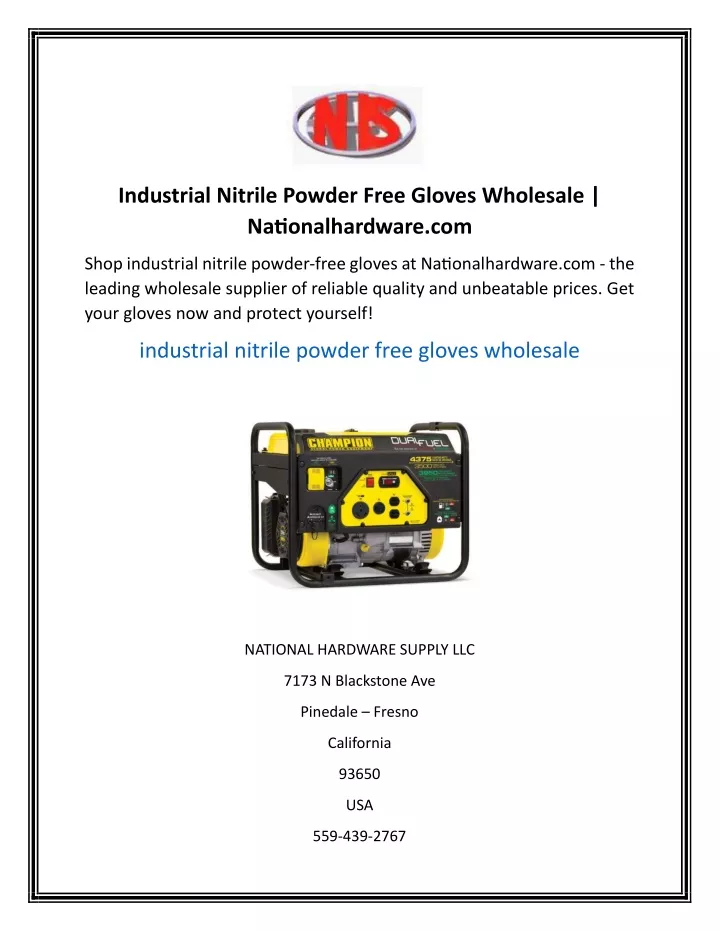 industrial nitrile powder free gloves wholesale