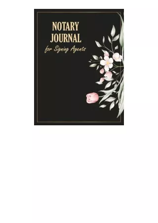Ebook Download Notary Journal For Signing Agents Public Notary Record Keeping Lo