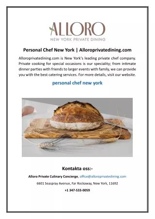 Personal Chef New York - Alloroprivatedining.com