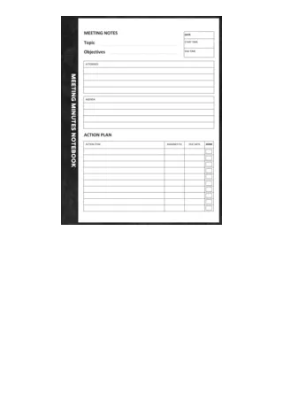 Ebook Download Meeting Minutes Notebook Note Taking Book For Work With Action It
