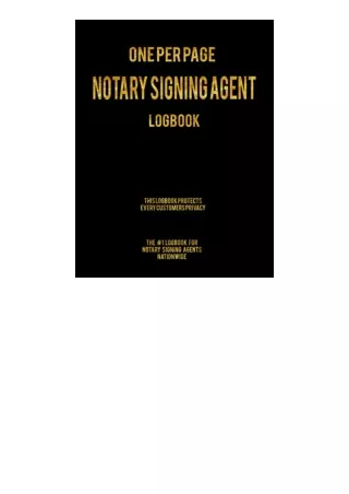 Download Pdf Notary Signing Agent Log Book Complete One Per Page Notary Public L