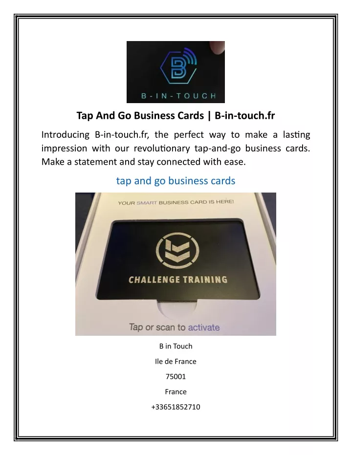 tap and go business cards b in touch fr