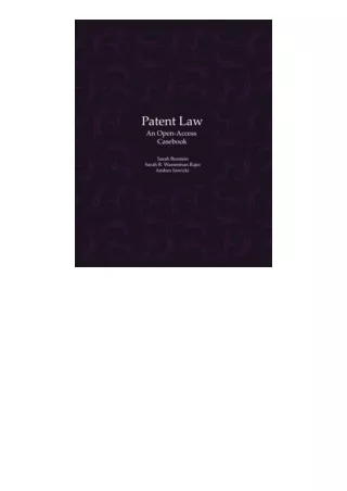 Ebook Download Patent Law An Open Access Casebook Free Acces