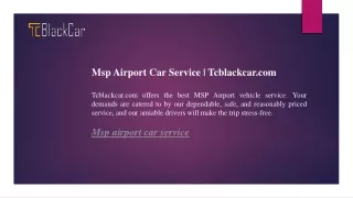 Msp Airport Car Service  Tcblackcar.com
