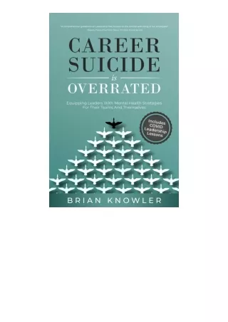 Ebook Download Career Suicide Is Overrated Equipping Leaders With Mental Health