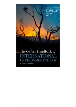 Kindle Online Pdf The Oxford Handbook Of International Environmental Law Oxford