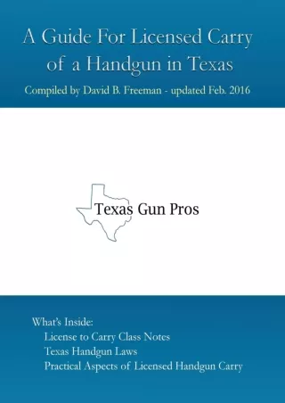 PDF/READ A Guide for Licensed Handgun Carry in Texas ebooks