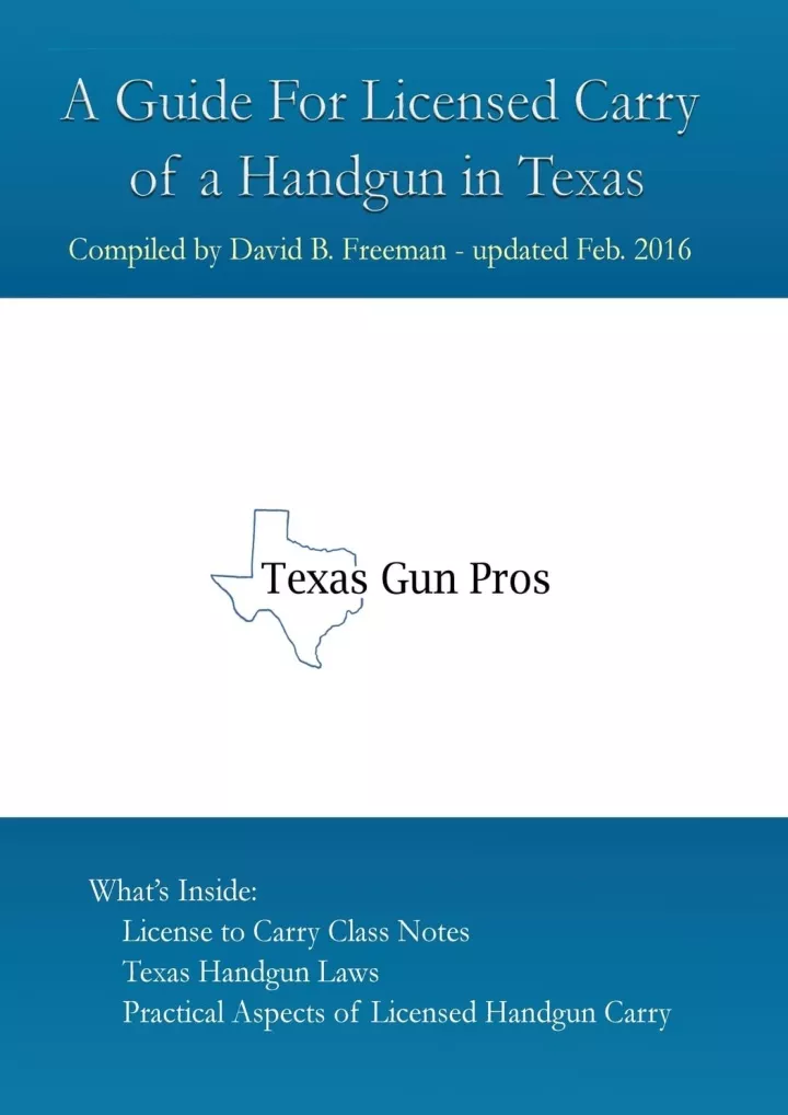 a guide for licensed handgun carry in texas