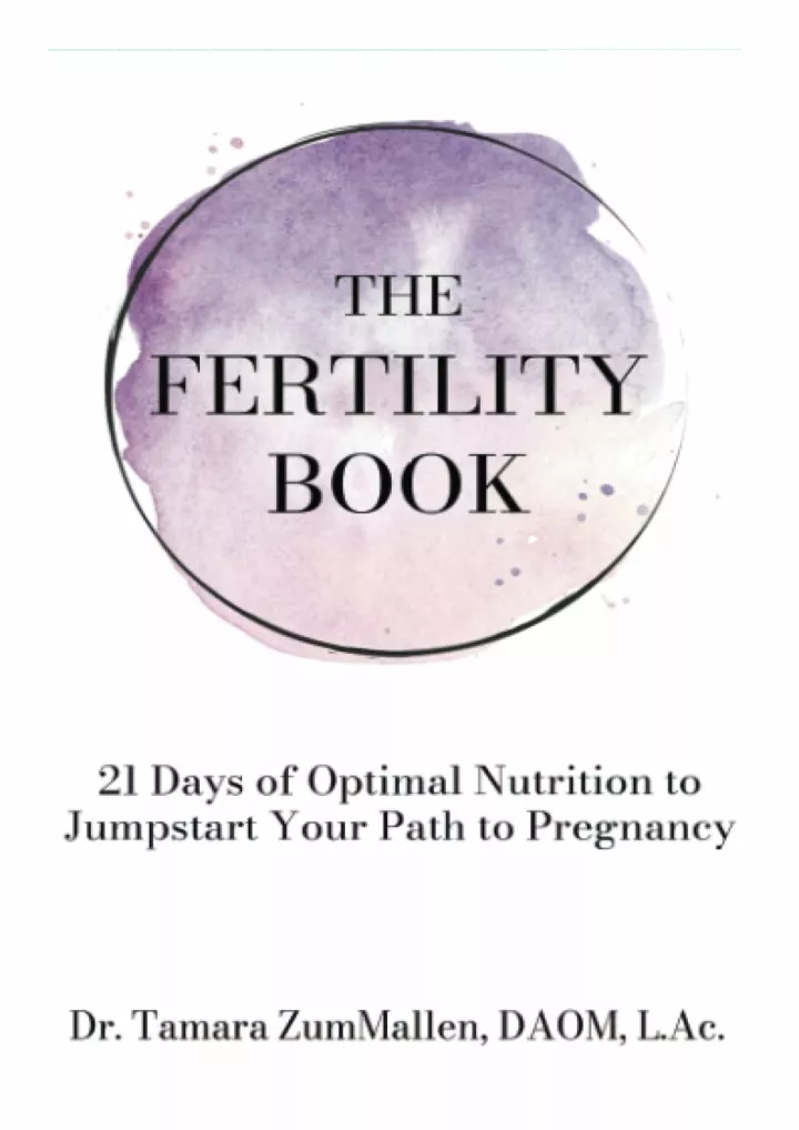 the fertility book 21 days of optimal nutrition