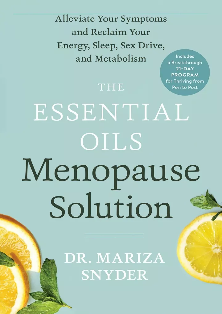 the essential oils menopause solution alleviate