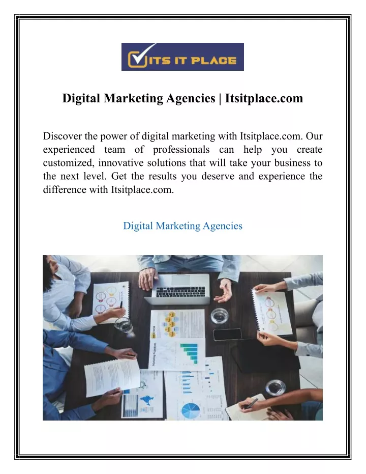 digital marketing agencies itsitplace com
