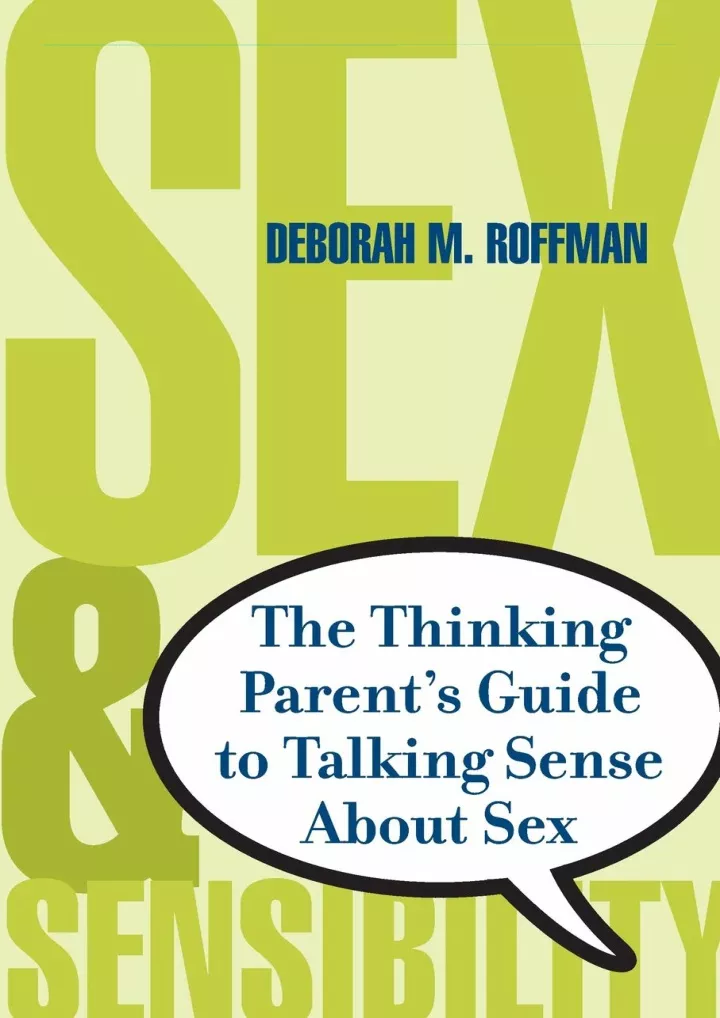 sex and sensibility the thinking parent s guide