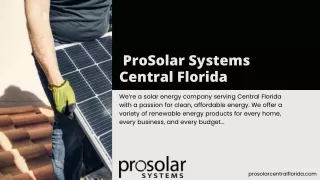Solar panel installation - ProSolar Systems Central Florida