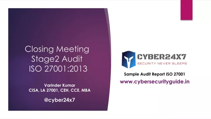 closing meeting stage2 audit iso 27001 2013
